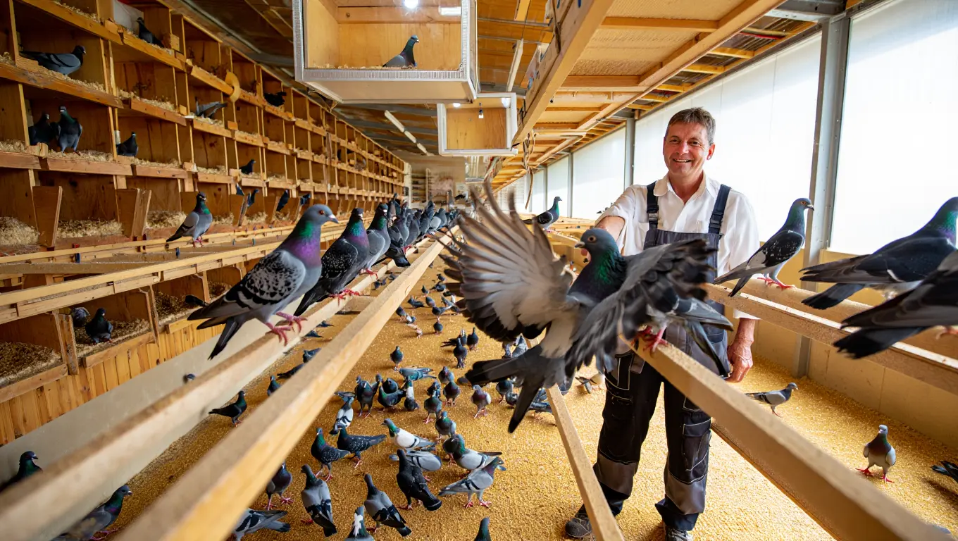 Gołębnik i hodowca
